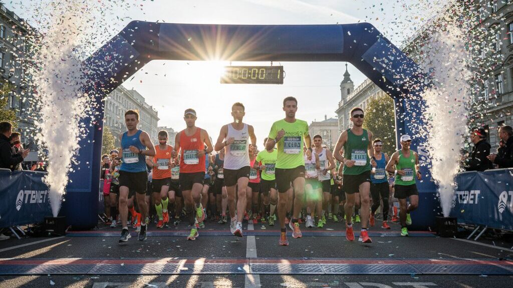 マラソン大会でスタートした瞬間のイメージ写真