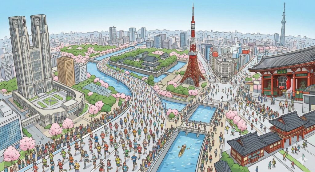 東京マラソンのコースイメージ図