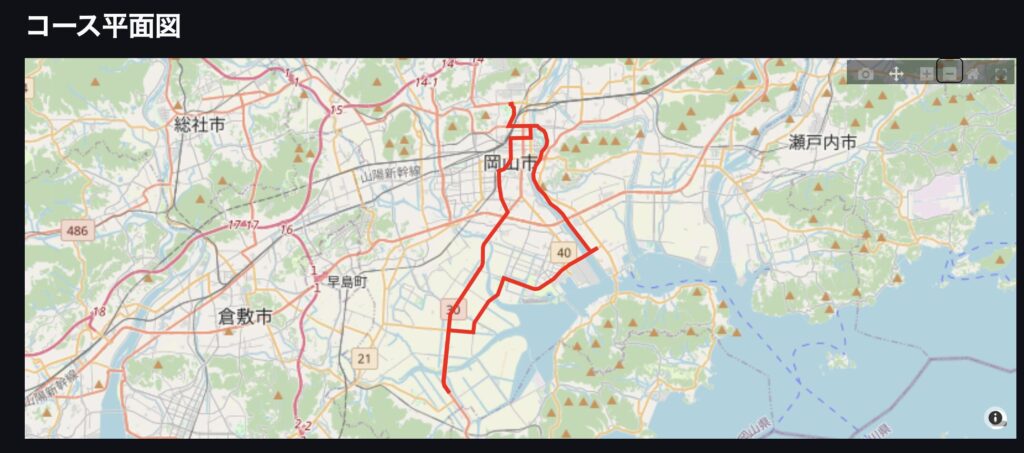 マラソン攻略シミュレーター_シミュレーション結果_コース平面図