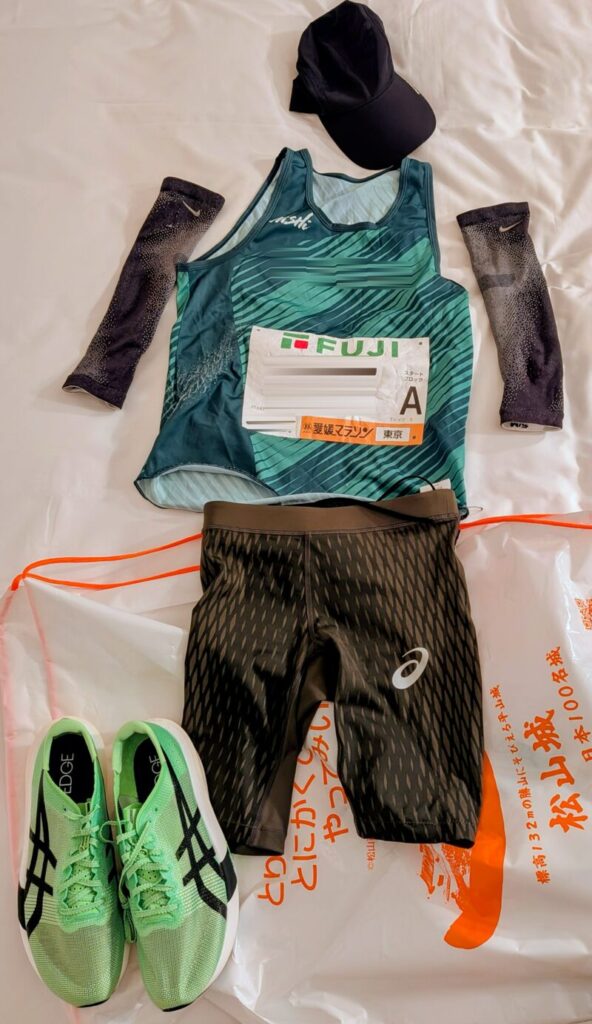 愛媛マラソンランニングウェアとシューズ