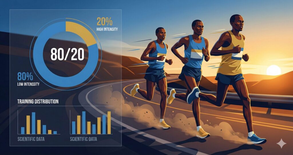 エリートランナーの集団走トレーニング × 科学的データのイメージ