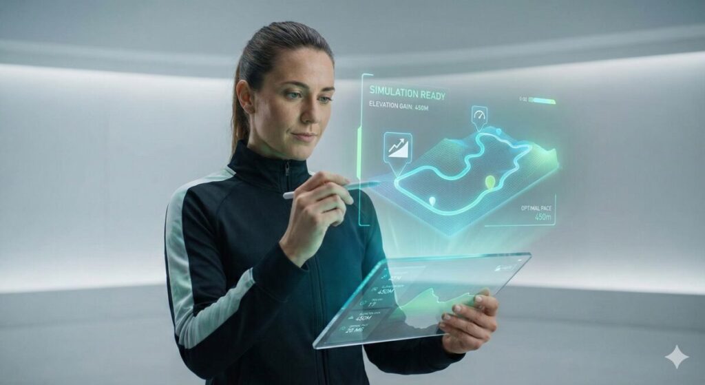 MSSでマラソンコースの高低差をシミュレーションするイメージ