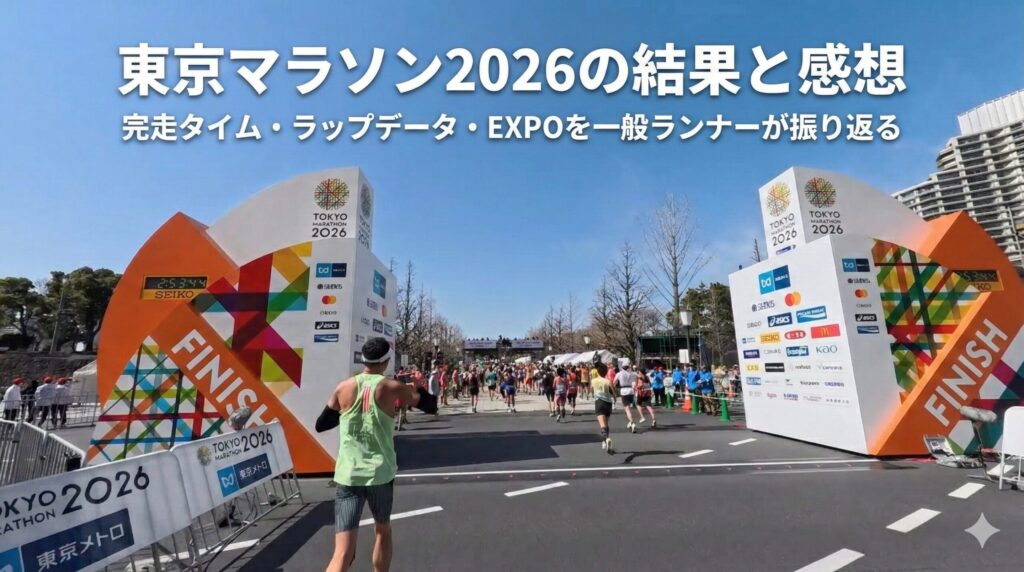 東京マラソン2026ゴールゲート2:53:47秒でゴールスール様子