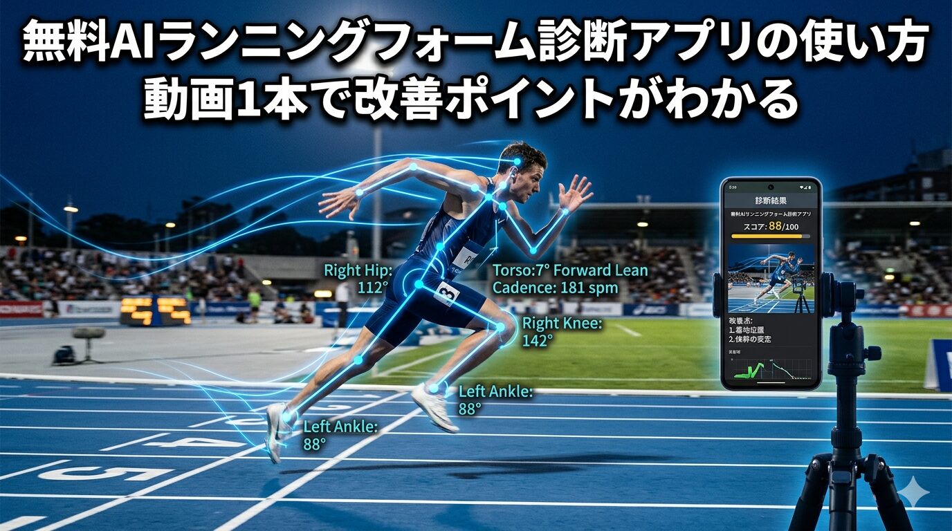 ランニングフォーム診断アプリの使い方のアイキャッチ画像