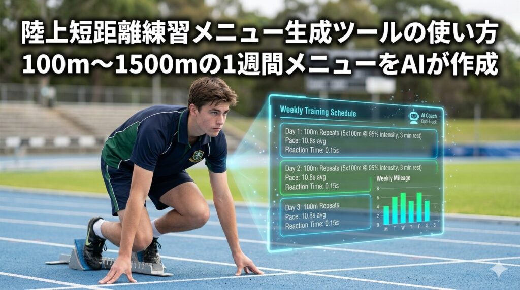 陸上短距離練習メニュー生成ツールの使い方——AIが1週間分の計画を自動作成