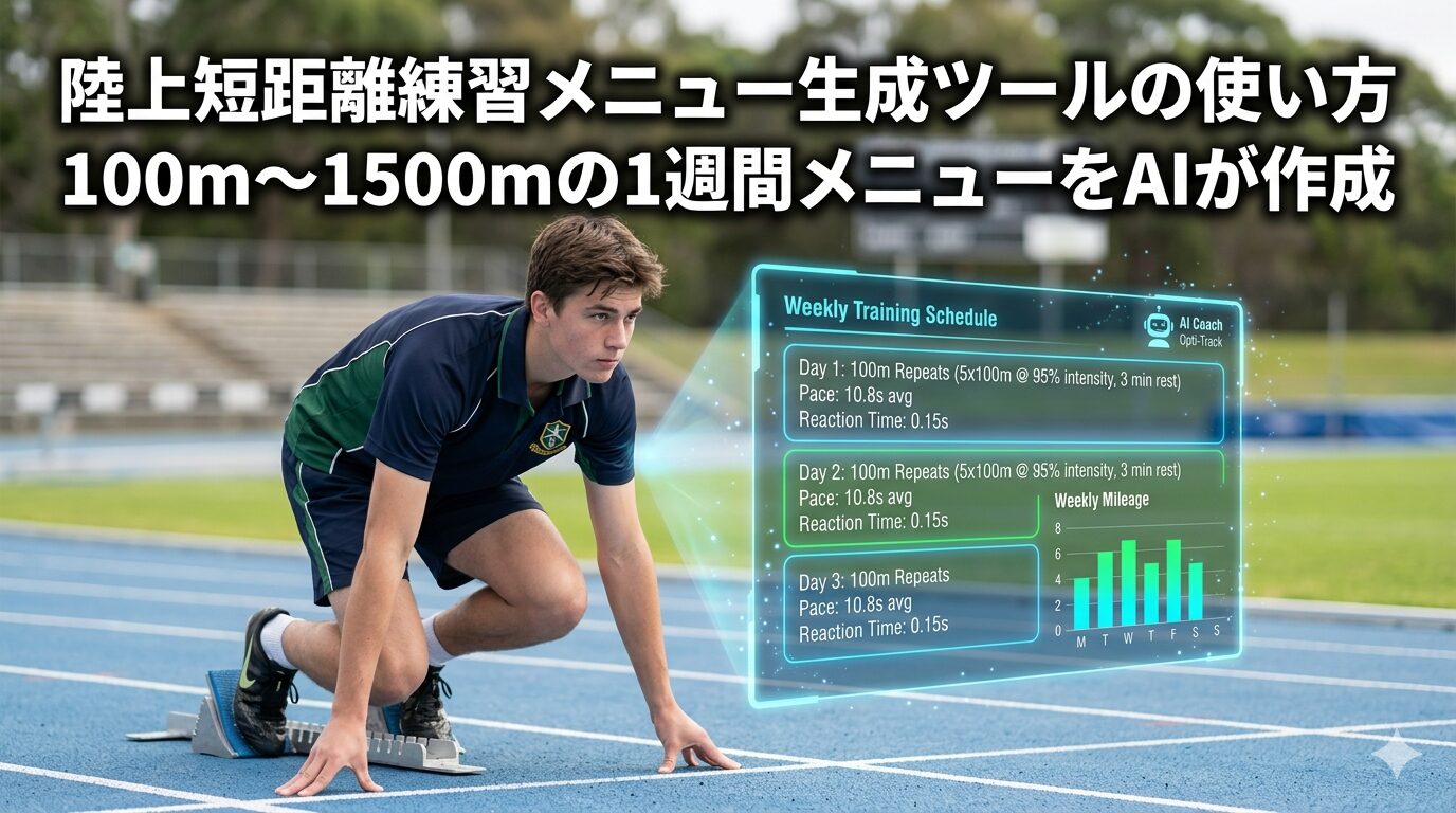 陸上短距離練習メニュー生成ツールの使い方——AIが1週間分の計画を自動作成